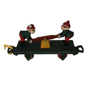 1993 Toy State Industrial LTD Two Elves Riding See Saw Wagon Toy